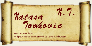 Nataša Tomković vizit kartica